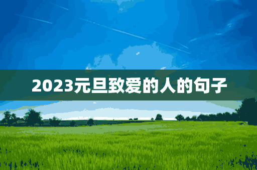 2023元旦致爱的人的句子